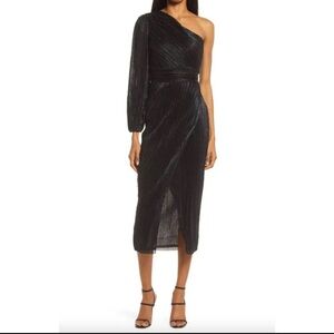 SAYLOR Black One-Shoulder Dress